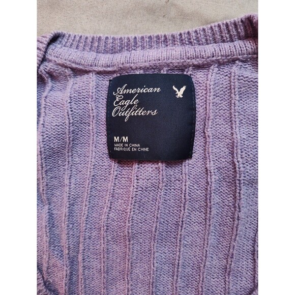 Women's American Eagle Cable Knit Sweater Medium Purple - Picture 4 of 5